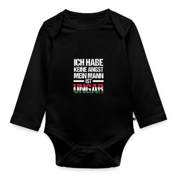 Magyaren Ungarn - Baby Bio-Langarm-Body - Schwarz - Vorne