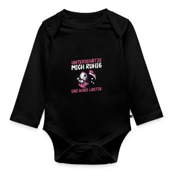 Underestimate me, it's going to be funny - Organic Longsleeve Baby Bodysuit - black - Front