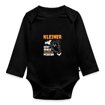 Costume d’Halloween Fantôme Halloween - Body Bébé bio manches longues - noir - Devant