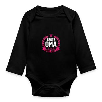 Beste Oma Der Welt - Baby Bio-Langarm-Body - Schwarz - Vorne
