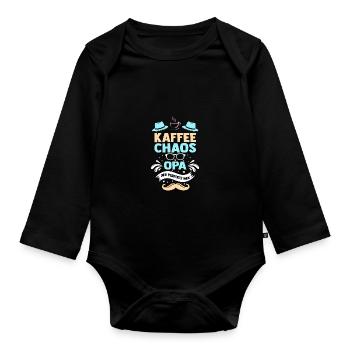 Großvater Kaffee Uropa Urgroßvater Opa - Baby Bio-Langarm-Body - Schwarz - Vorne