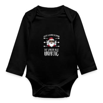 Lieber Weihnachtsmann Die Waren Alle Unartig - Baby Bio-Langarm-Body - Schwarz - Vorne