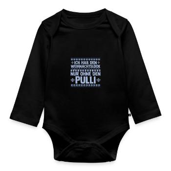 Weihnachtsmann Weihnachten Hässliche Weihnachten - Baby Bio-Langarm-Body - Schwarz - Vorne