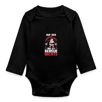 Père Noël Coquin Noël - Body Bébé bio manches longues - noir - Devant