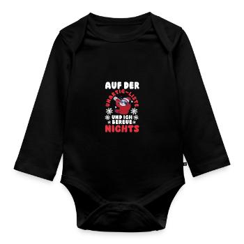 Père Noël Coquin Noël - Body Bébé bio manches longues - noir - Devant