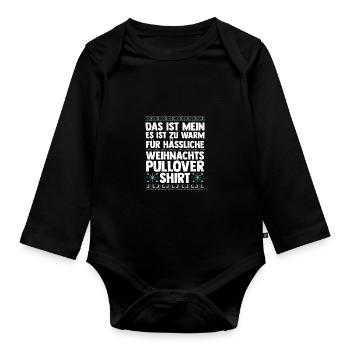 Père Noël Noël laid Noël - Body Bébé bio manches longues - noir - Devant