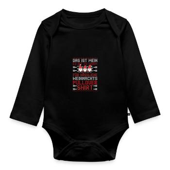 Père Noël Noël laid Noël - Body Bébé bio manches longues - noir - Devant