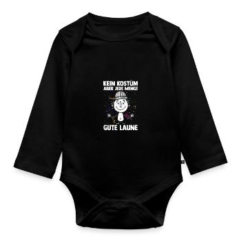 Costume de carnaval Carnaval - Body Bébé bio manches longues - noir - Devant
