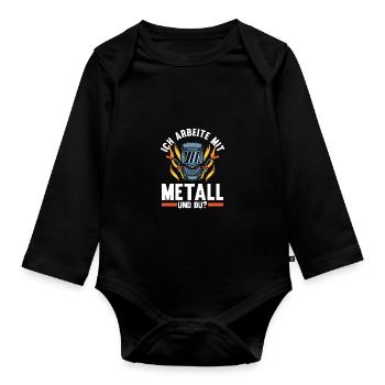 Welding Welding Workers Welder - Organic Longsleeve Baby Bodysuit - black - Front