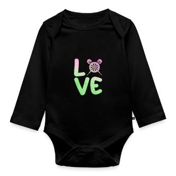 Darts player Darts - Organic Longsleeve Baby Bodysuit - black - Front