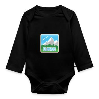 Elbrus als Bergsport - Baby Bio-Langarm-Body - Schwarz - Vorne