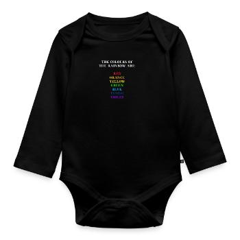 Idée cadeau arc-en-ciel pour les enfants Couleur arc-en-ciel - Body Bébé bio manches longues - noir - Devant