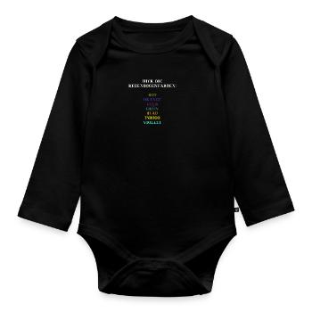 Farben des Regenbogen Geschenkidee lustig witzig - Baby Bio-Langarm-Body - Schwarz - Vorne