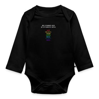 Farben des Regenbogen Geschenkidee für Kinder - Baby Bio-Langarm-Body - Schwarz - Vorne