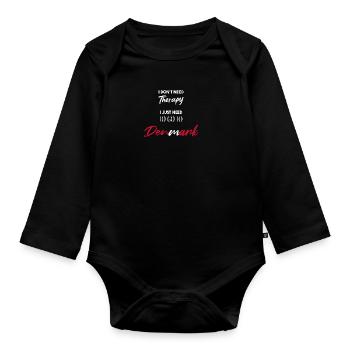 Danemark Idée cadeau drôle Thérapie Danois - Body Bébé bio manches longues - noir - Devant