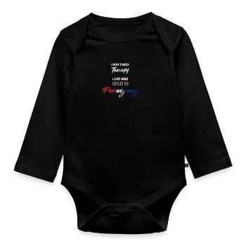Paraguay Gift Idea Funny Saying Therapy - Organic Longsleeve Baby Bodysuit - black - Front