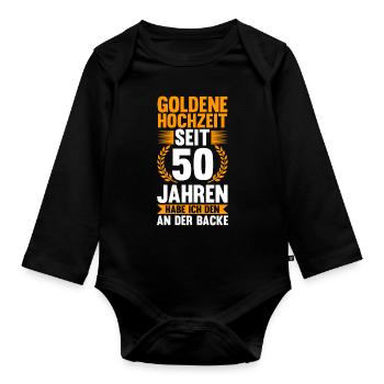 50 Jahre Ehe Ehefrau Ehepaar Geschenk - Baby Bio-Langarm-Body - Schwarz - Vorne