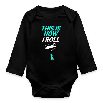 Maler - Baby Bio-Langarm-Body - Schwarz - Vorne