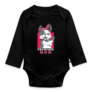 Meilleure Frenchie Mom Ever Français Bulldog Mama - Body Bébé bio manches longues - noir - Devant