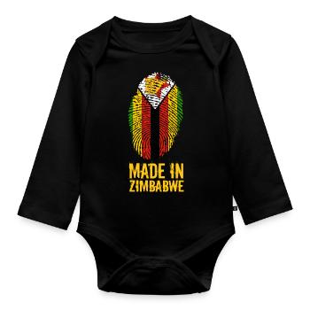 Made In Zimbabwe / Zimbabwe / Great Zimbabwe - Body Bébé bio manches longues - noir - Devant