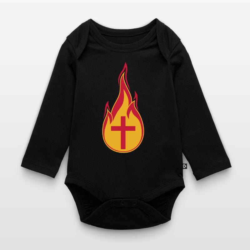 feu flammes chaud brûlé brûlé torche loder Body Bébé bio manches longues
