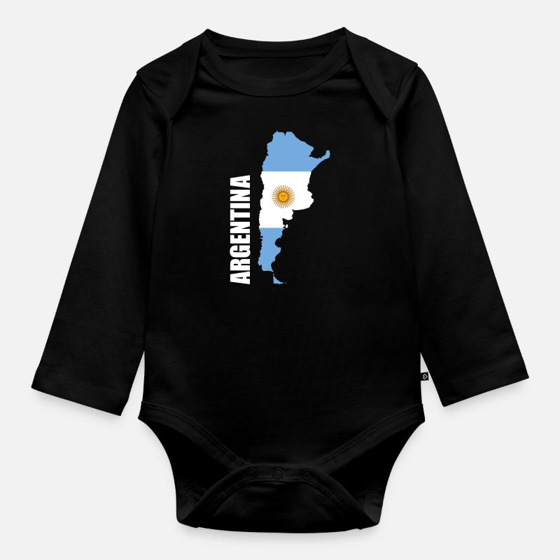 Argentinien - Baby Bio-Langarm-Body - Schwarz
