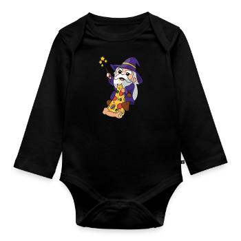Pizza-Assistent - Baby Bio-Langarm-Body - Schwarz - Vorne