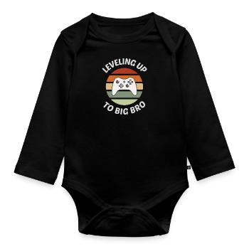Aufleveln zu Big Brother - Baby Bio-Langarm-Body - Schwarz - Vorne
