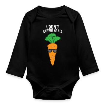 Carotte - Je ne carotte pas du tout - Body Bébé bio manches longues - noir - Devant