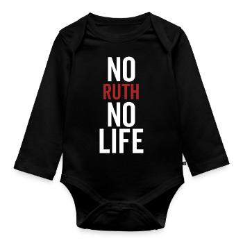 Nein Ruth Kein Leben - Baby Bio-Langarm-Body - Schwarz - Vorne