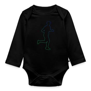 Men's Cross Country Running Women - Organic Longsleeve Baby Bodysuit - black - Front