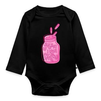 what if i lose my sparkle Spruch mental health - Baby Bio-Langarm-Body - Schwarz - Vorne