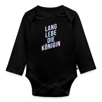 lang lebe die königin - Tik Tok Style - Baby Bio-Langarm-Body - Schwarz - Vorne
