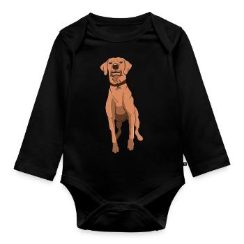 Rhodesian Ridgeback - Organic Longsleeve Baby Bodysuit - black - Front
