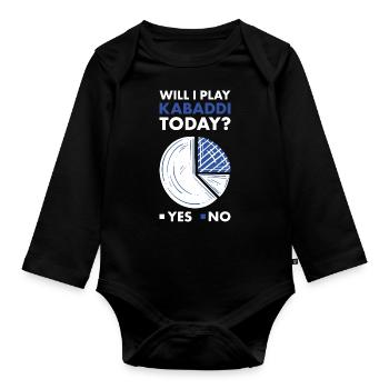 Sport Will I Play Kabaddi - Baby Bio-Langarm-Body - Schwarz - Vorne