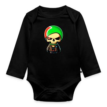 Milticolor motorcycle biker - Organic Longsleeve Baby Bodysuit - black - Front