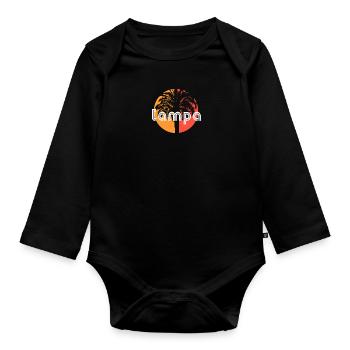 Tampa Florida Artistic Vacation Souvenir Palmier - Body Bébé bio manches longues - noir - Devant