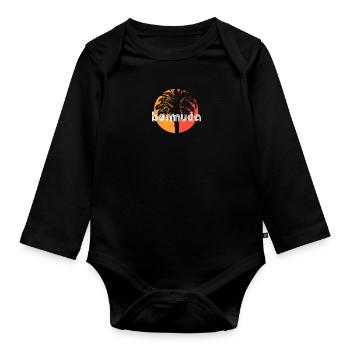 Bermudes Artistic Vacation Souvenir Palmier - Body Bébé bio manches longues - noir - Devant