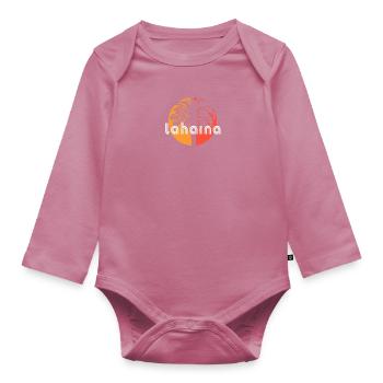 Lahaina Maui Hawaii Souvenir de vacances artistiques - Body Bébé bio manches longues - mauve - Devant