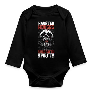 Maisons hantées vendues avec Ghosts Realtor Hello - Body Bébé bio manches longues - noir - Devant