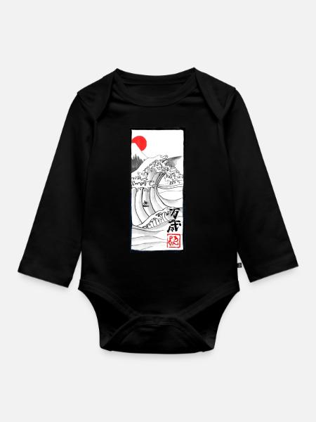 Manga Banzai - Baby Bio-Langarm-Body - Schwarz