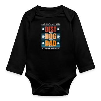 BEST DOG DAD - Baby Bio-Langarm-Body - Schwarz - Vorne