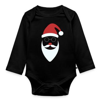 Weihnachtsmann Zeit - Baby Bio-Langarm-Body - Schwarz - Vorne