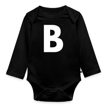 B - Organic Longsleeve Baby Bodysuit - black - Front