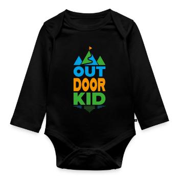 les enfants - Body Bébé bio manches longues - noir - Devant