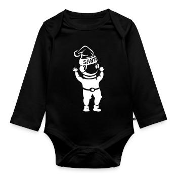 Symbole du Père Noël Illustration Icône du logo Graphique - Body Bébé bio manches longues - noir - Devant