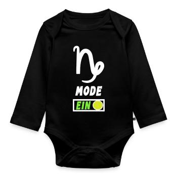 Astrologie Statement Horoskop Steinbock Tierkreis - Baby Bio-Langarm-Body - Schwarz - Vorne