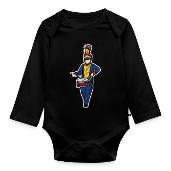 Garçon batteur - Body Bébé bio manches longues - noir - Devant