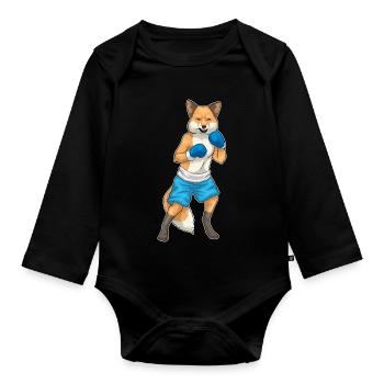 Fuchs Boxer Boxing Gloves Boxing - Organic Longsleeve Baby Bodysuit - black - Front