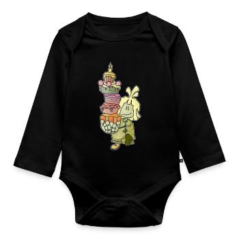 Mael - l’insert à gâteau ! / - Body Bébé bio manches longues - noir - Devant
